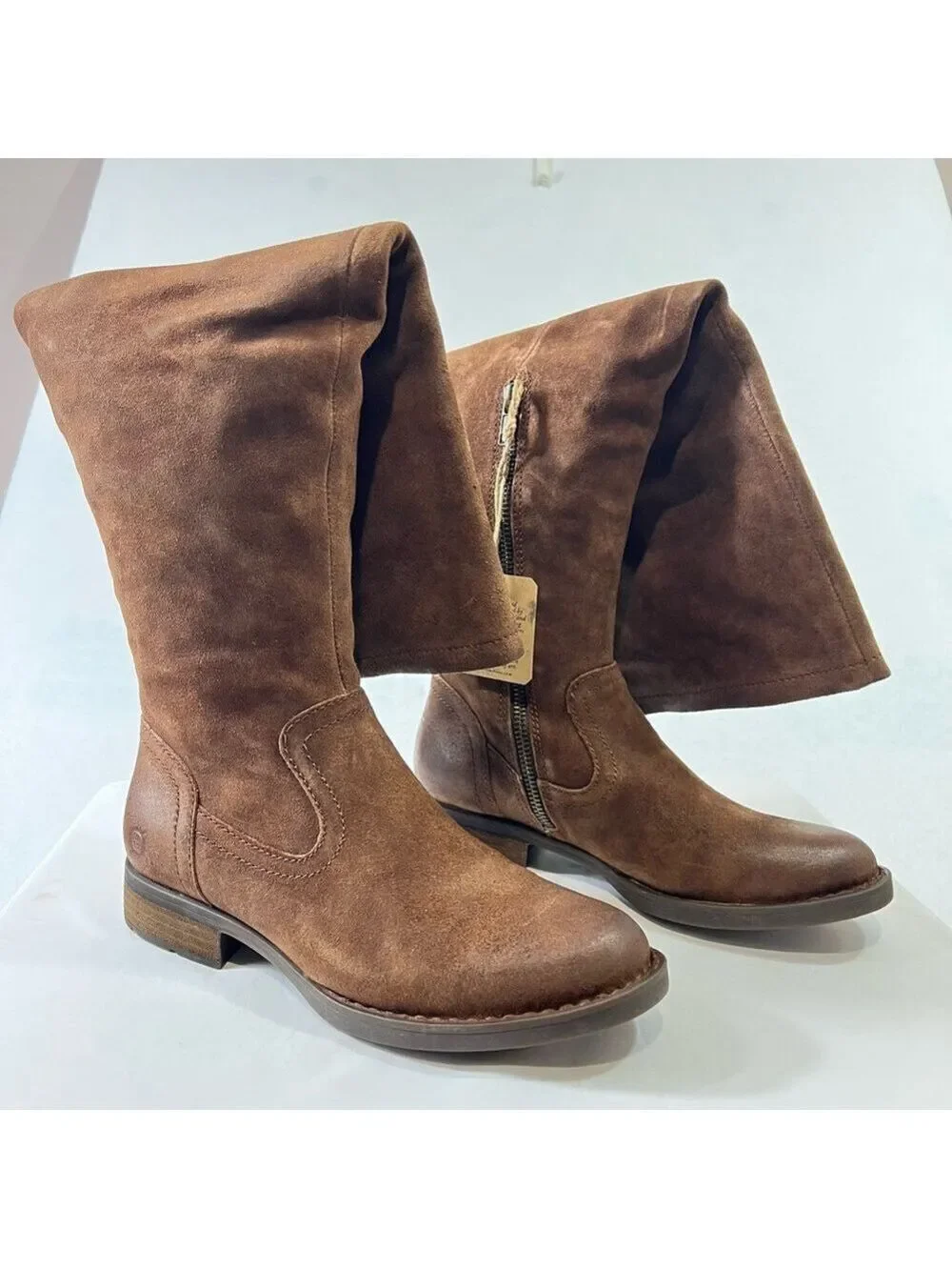 Born Womens Britton Over the Knee Brown Boot Leather Size 6.5M Riding Boots